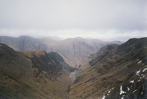 At the top of the Hidden or Lost Valley, Glen Coe.